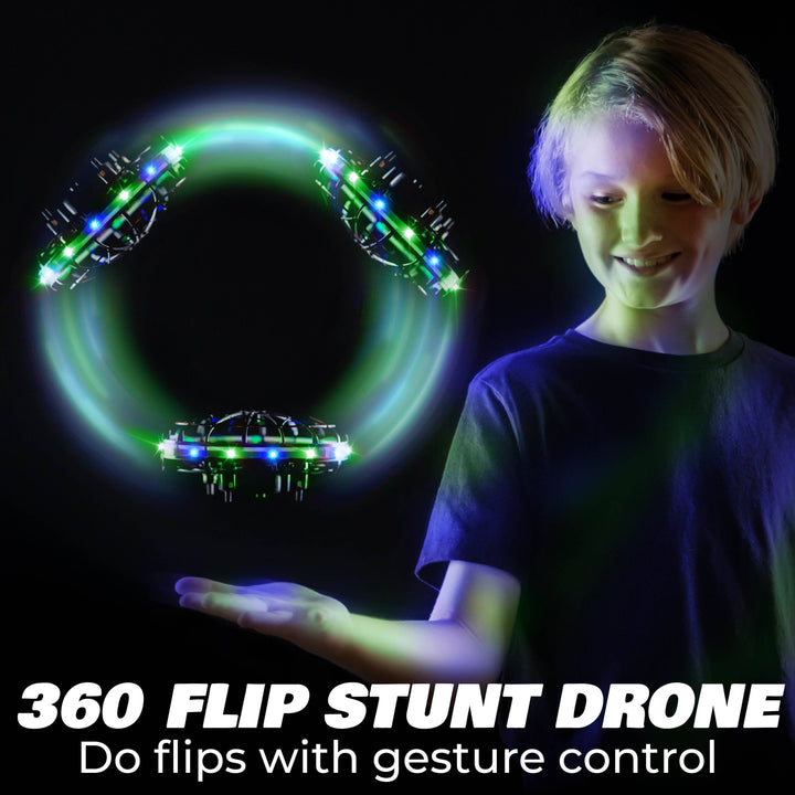 Scoot LED Hand Operated Drone Green/Blue