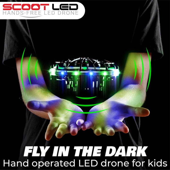 Scoot LED Hand Operated Drone Green/Blue