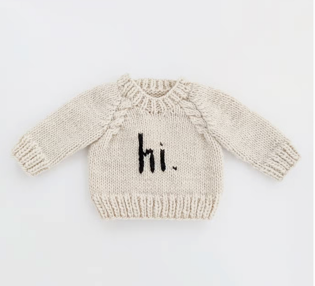 "hi." Crew Neck Sweater